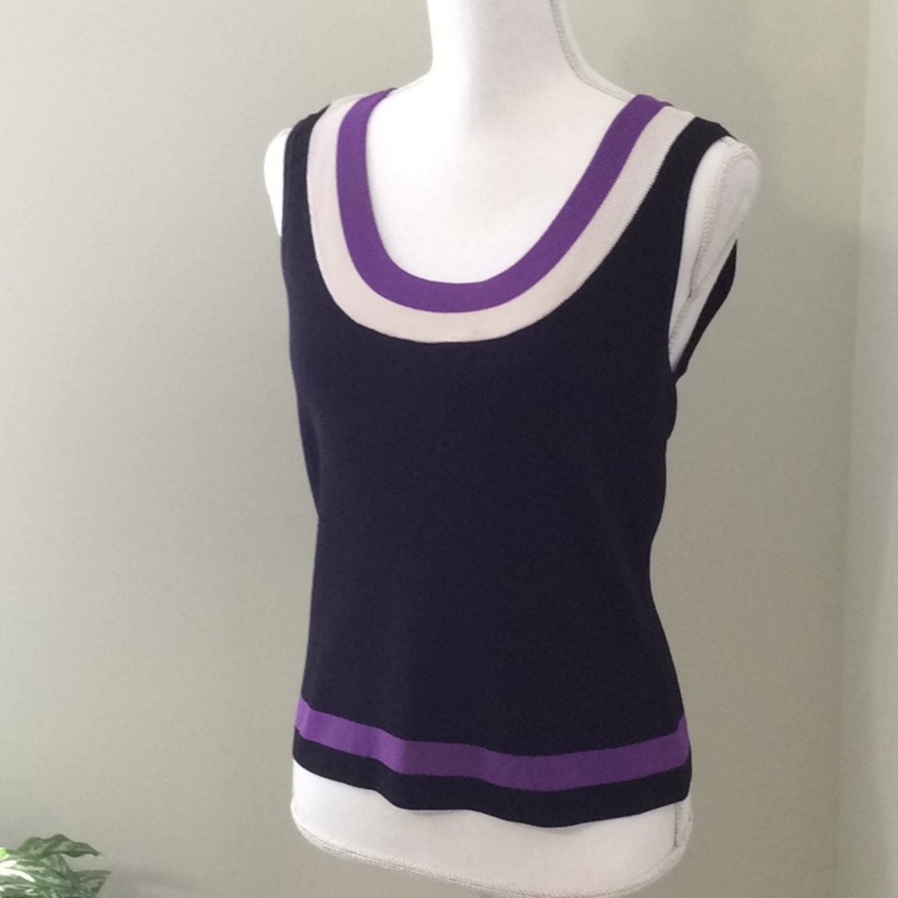 ❤️ EUC Cable & Gauge sleeveless top, black/purple